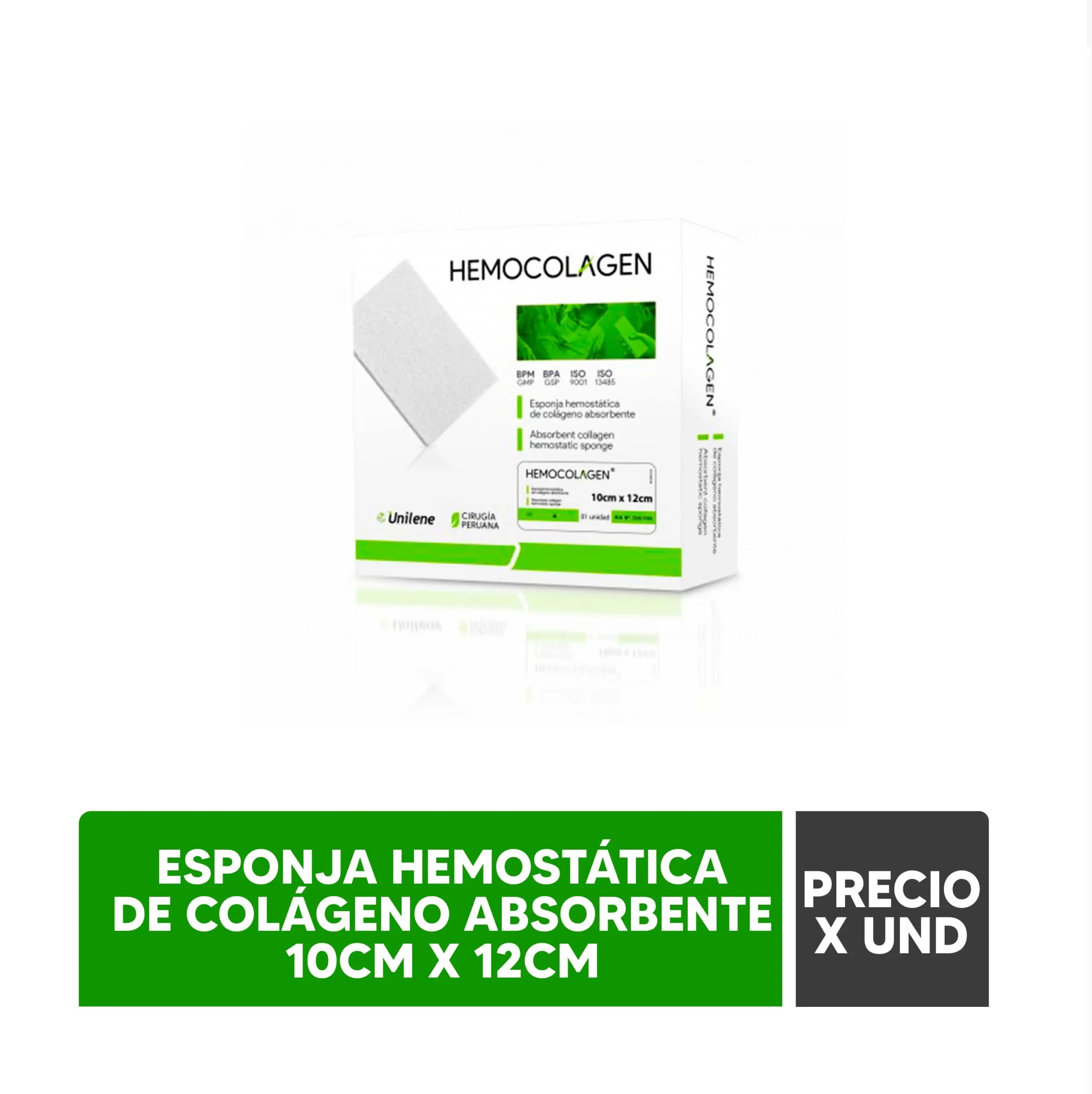 HEMOCOLAGEN- (ESPONJA HEMOSTATICA DE COLAGENO)  10CM X12CM