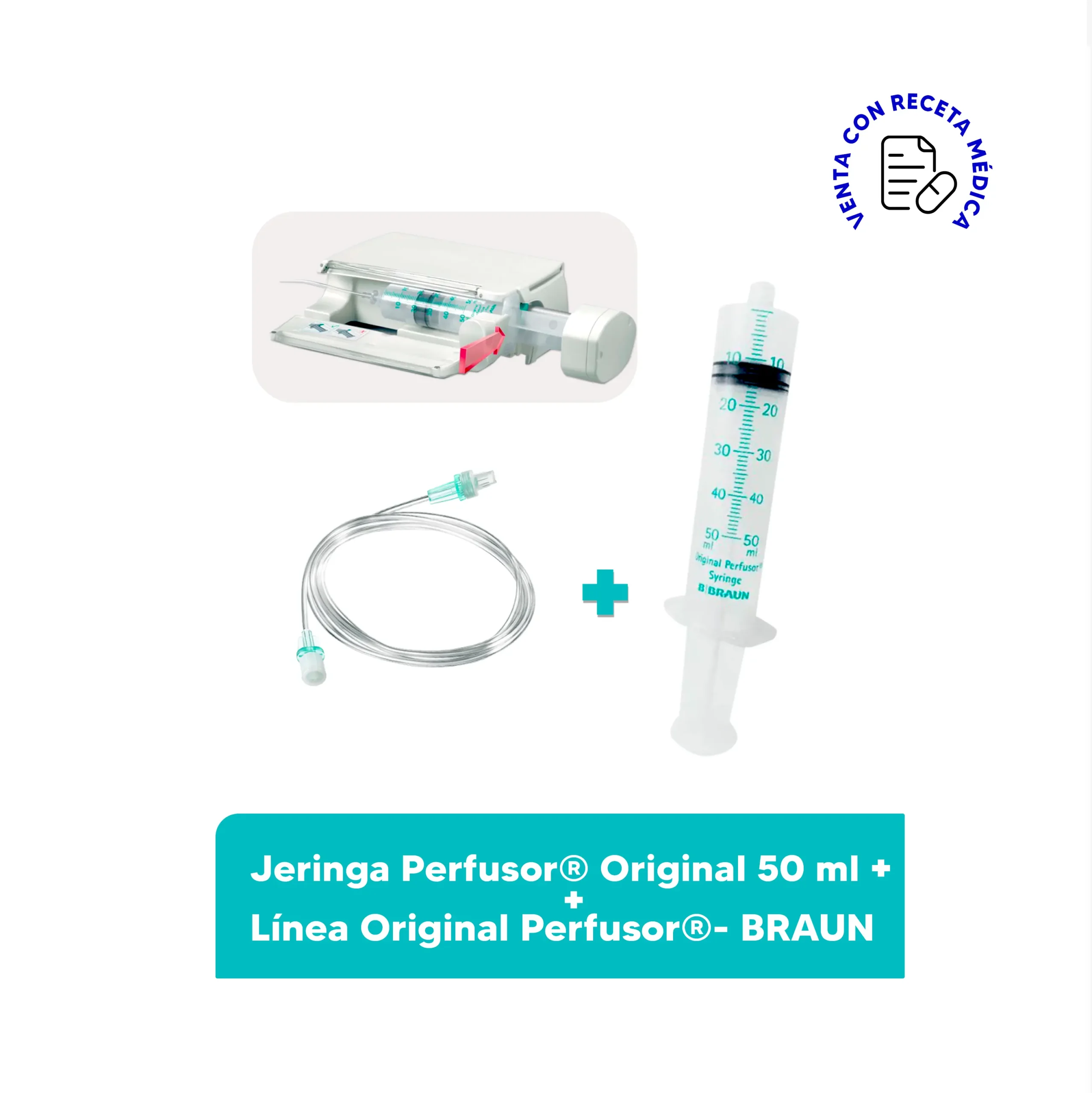 JERINGA PERFUSORA 50ML + LÍNEA  BRAUN