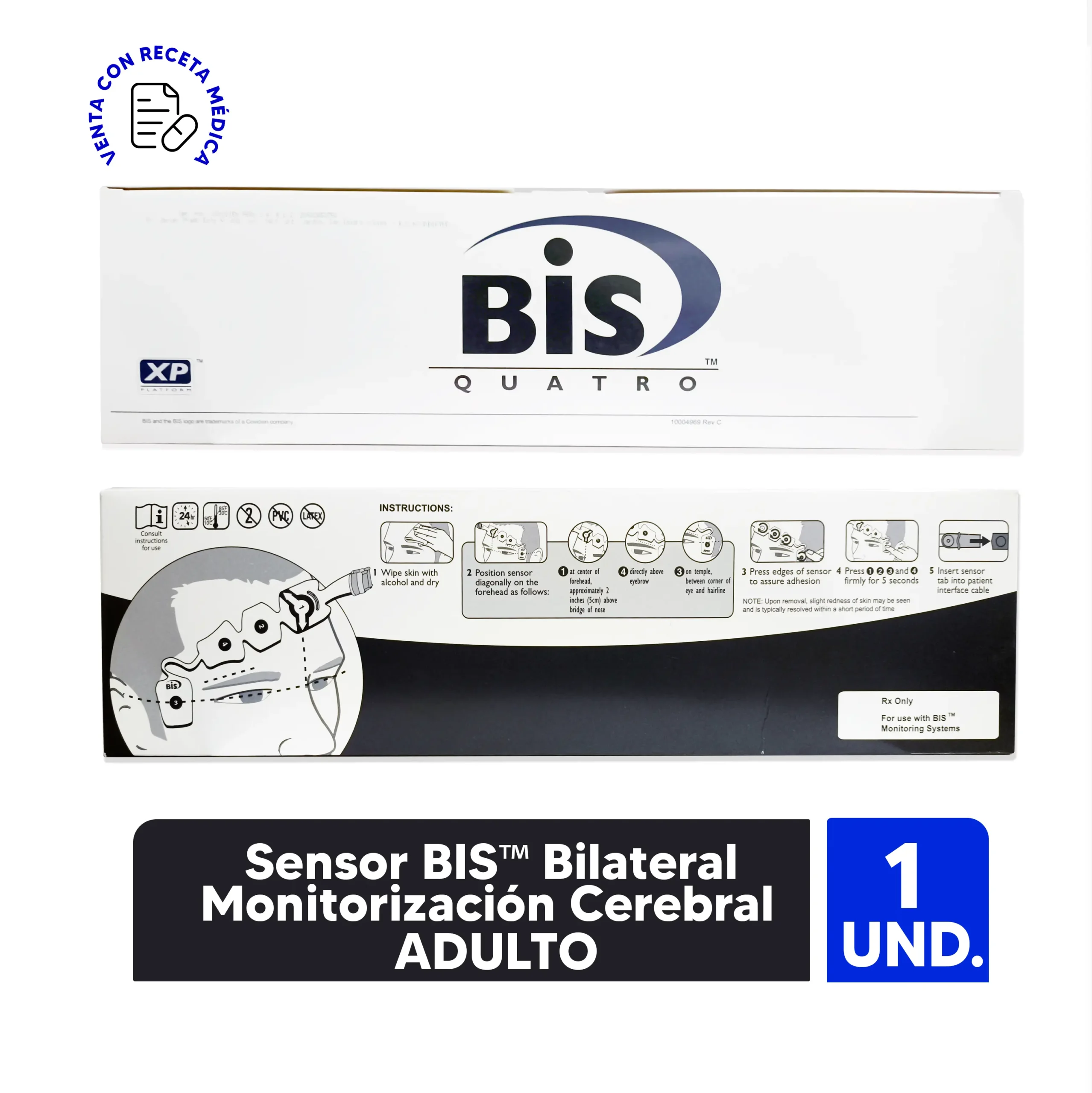 Sensor BIS™ Quattro Monitorización Cerebral Adulto | COVIDIEN