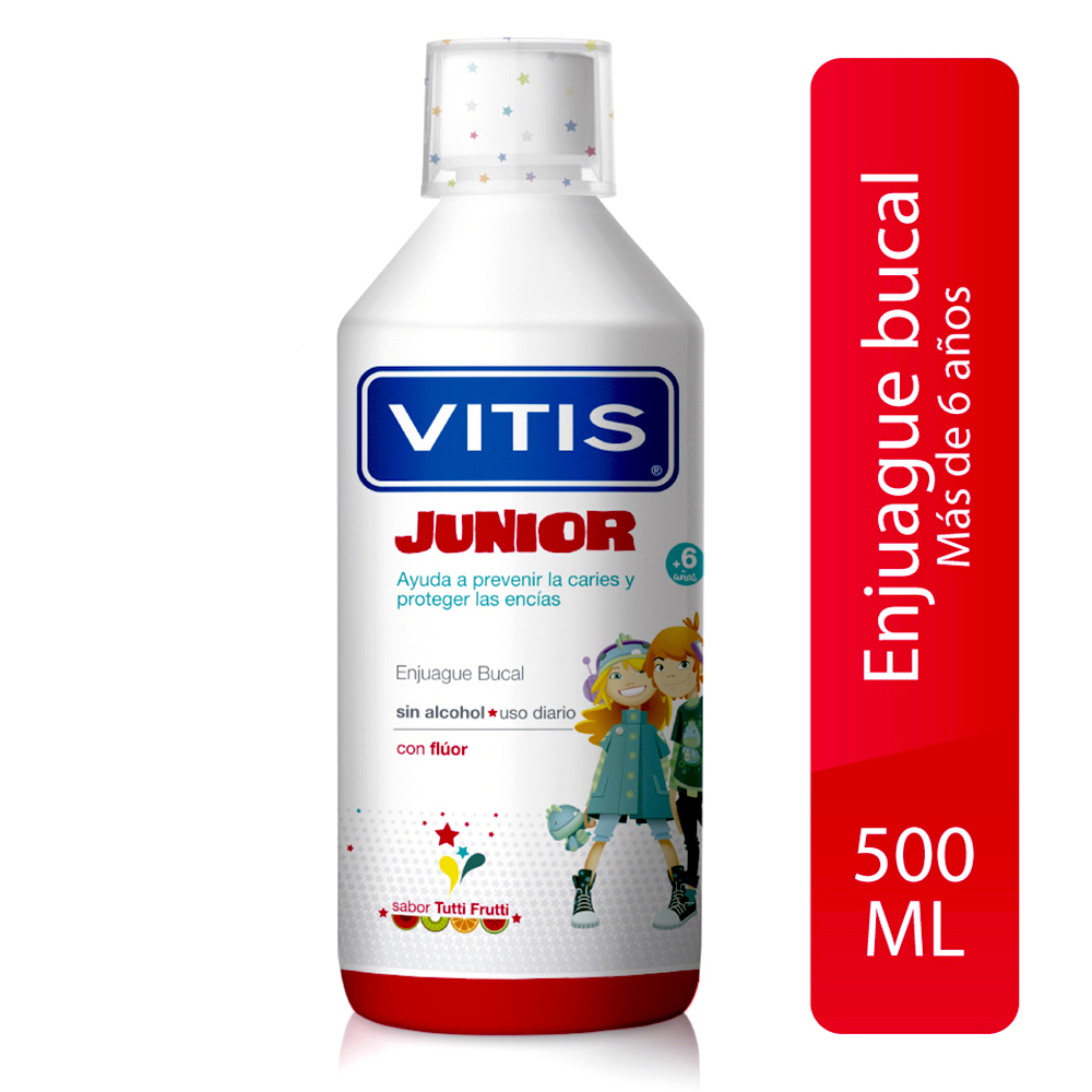 VITIS (JUNIOR +6 AÑOS) ENJUAJE BUCAL FRASCO X 500ML  VITIS